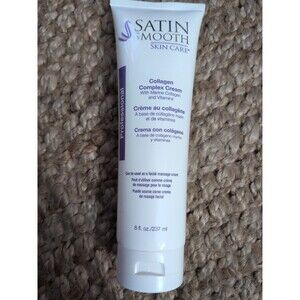 SATIN SMOOTH Collagen Complex Marine Collagen  Cream  Face Skin Plumpin 8 Oz